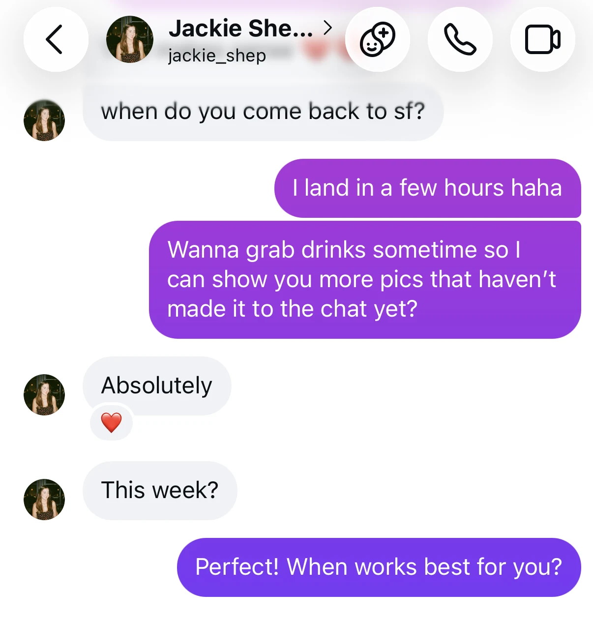Jackie and Dennis on their first date